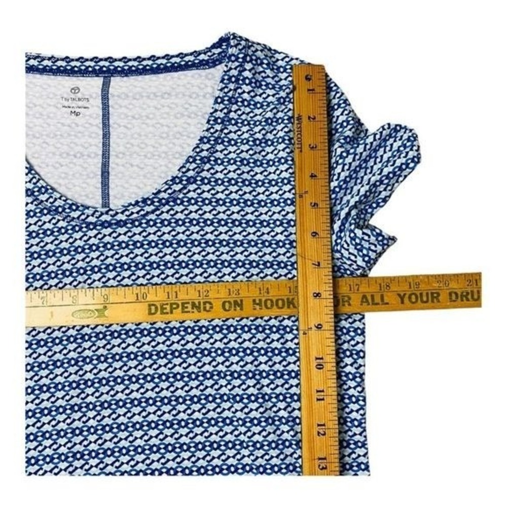 Talbots Blue Basic Top Tee Medium Petite Short Sl… - image 6